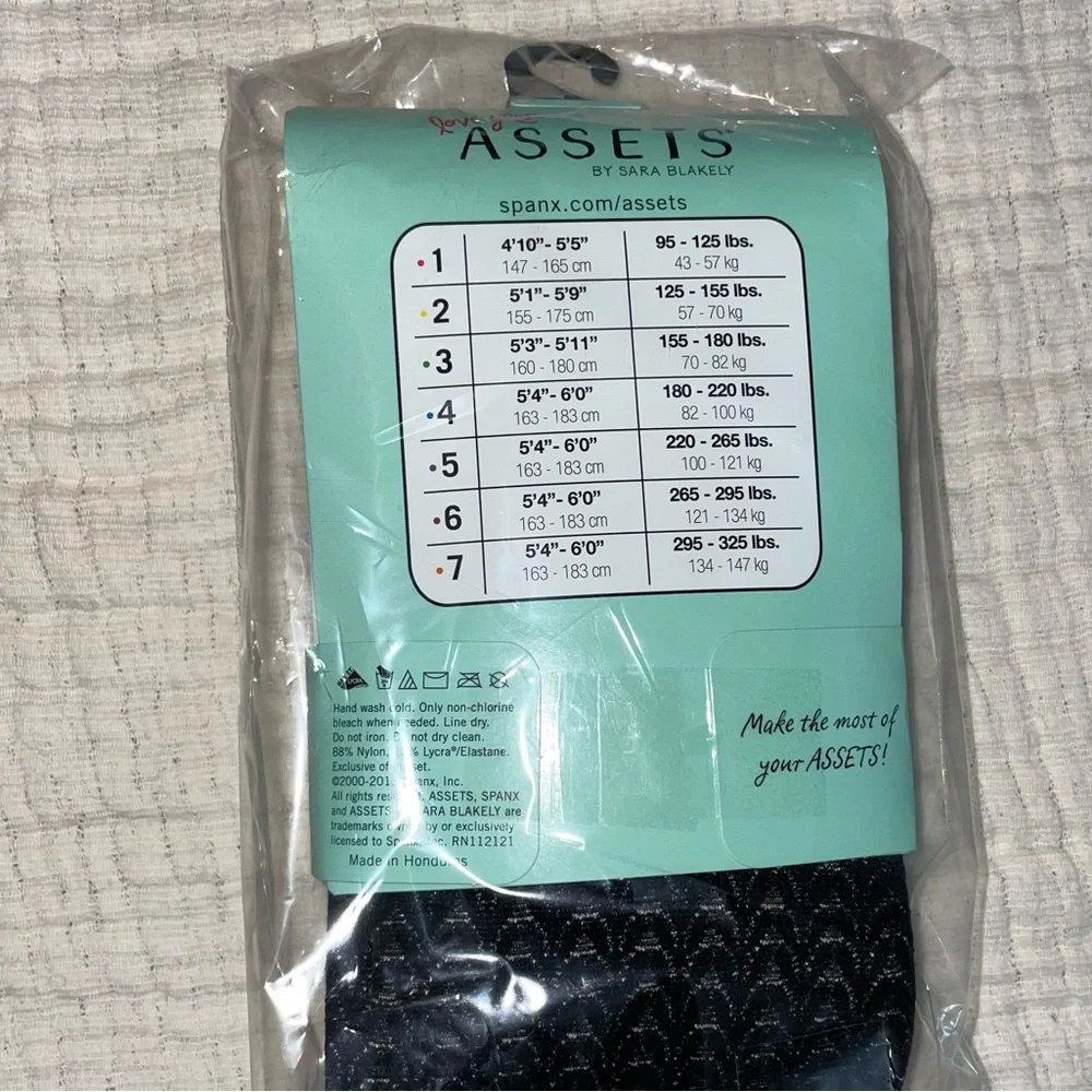 Spanx Love Your Assets Textured Shaping Tights Black Size 2 NEW Wish Bone 2 PAIR